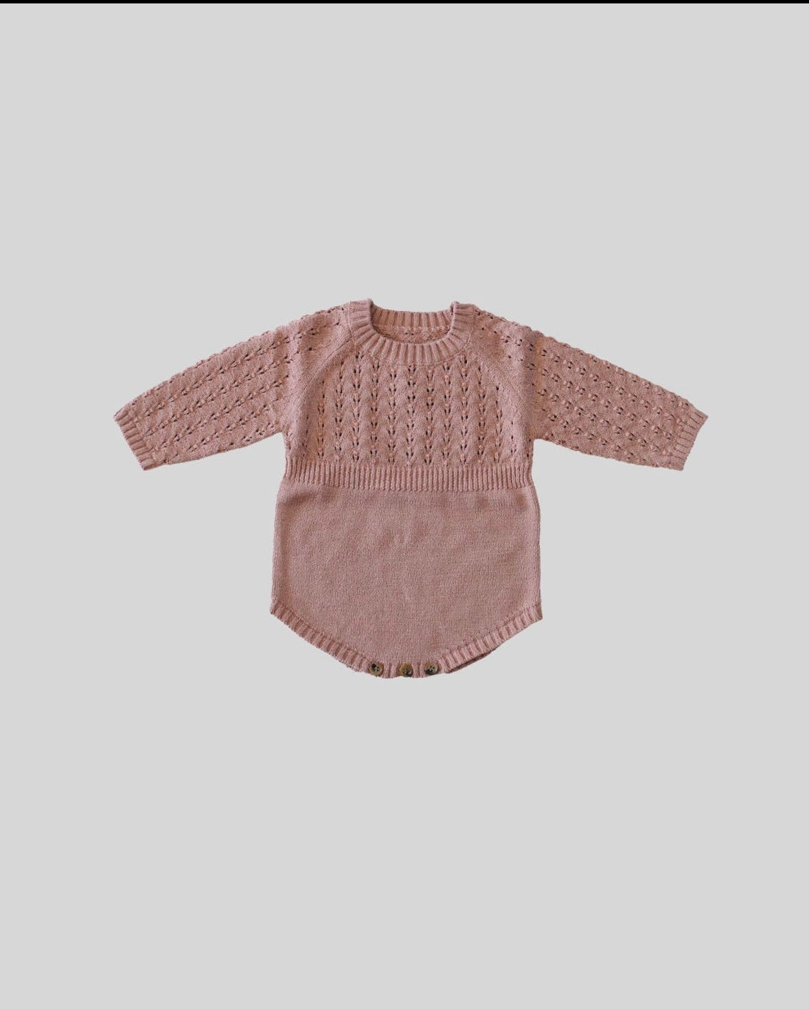Knit Sweater Romper in Rose