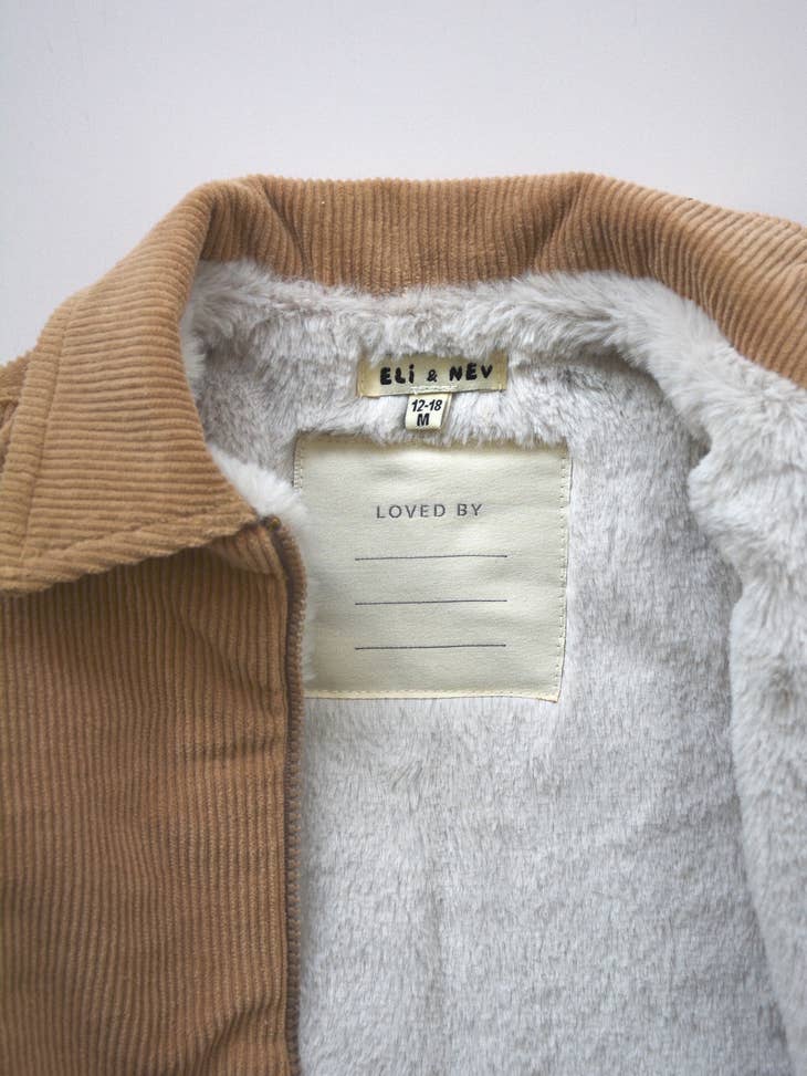 Corduroy and faux-fur jacket