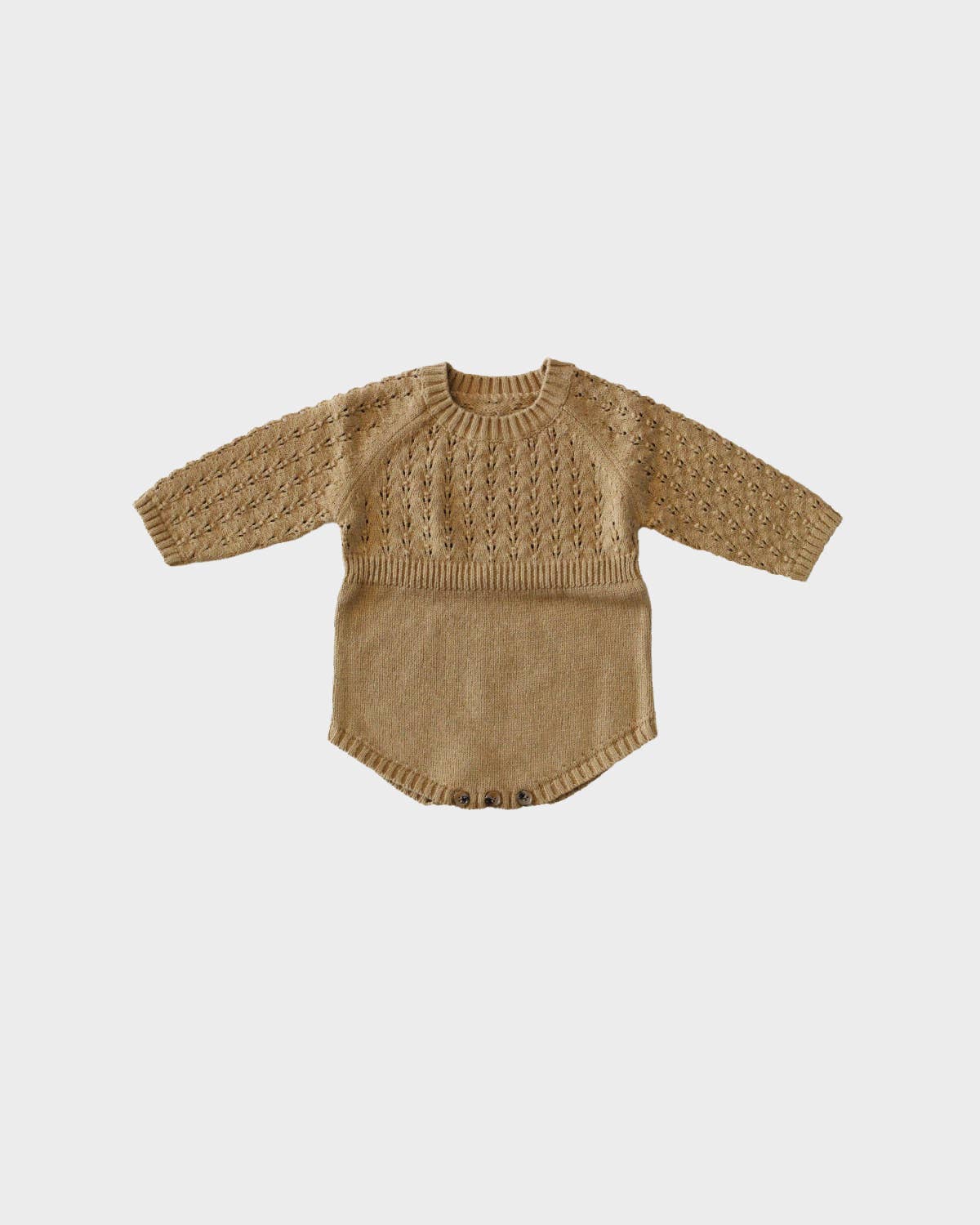 Baby Knit Sweater Romper in Mustard