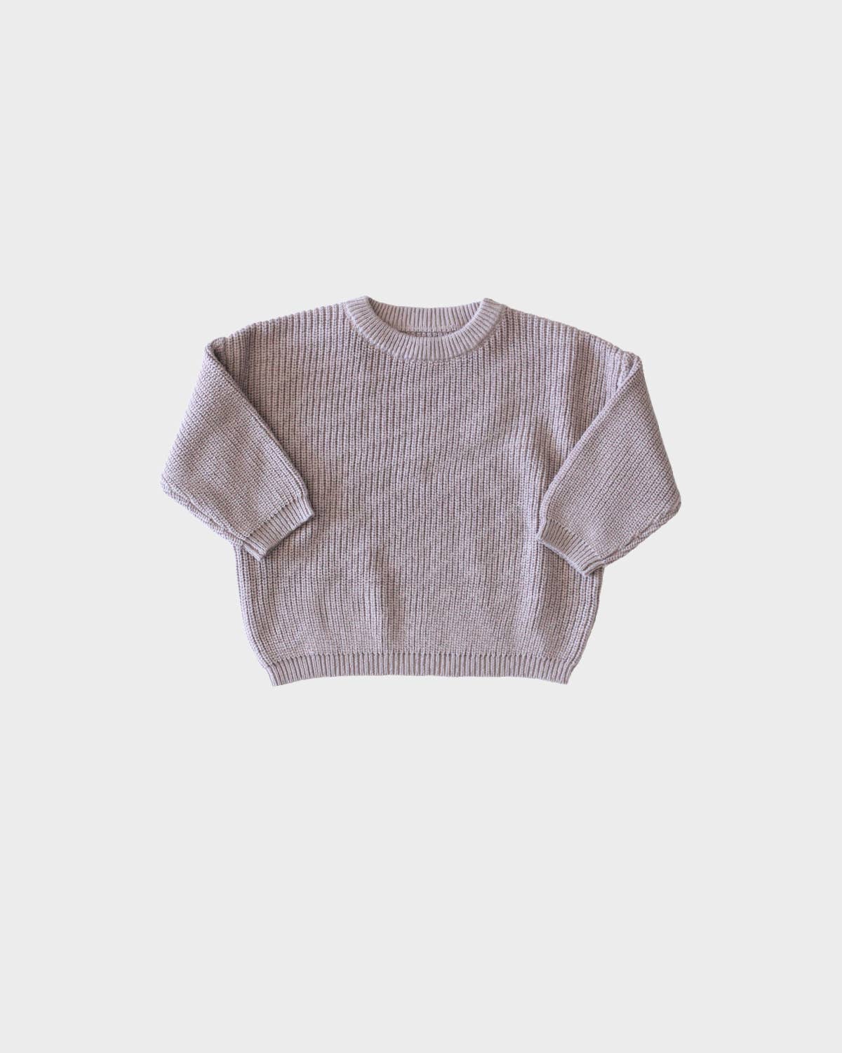 Kids Chunky Knit Sweater in Lilac