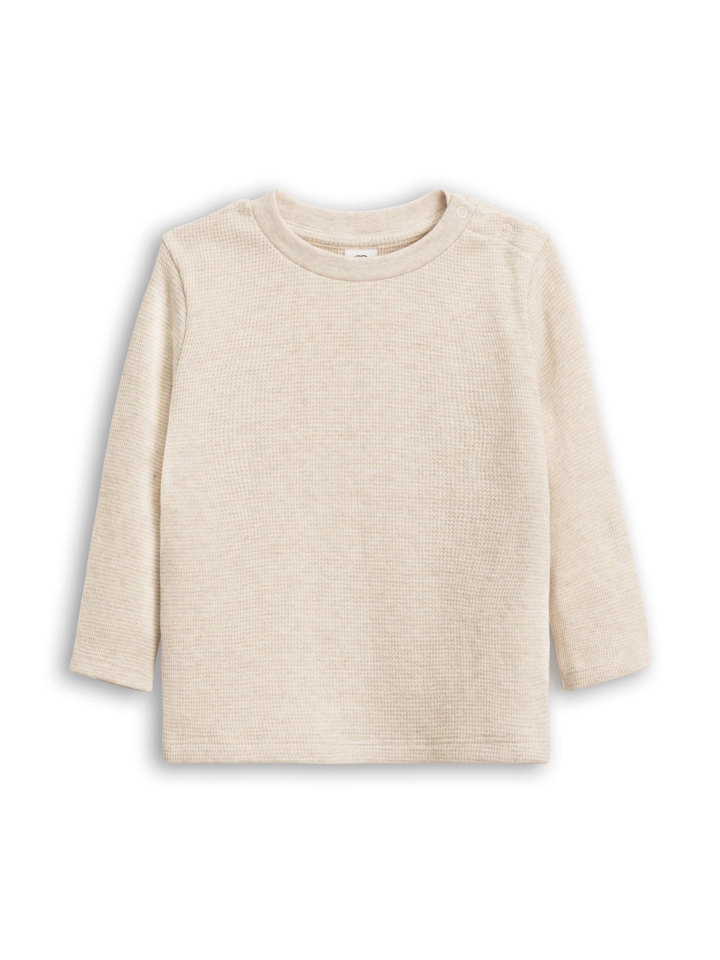 Organic Baby and Kids Mesa Waffle Knit Top - Heather Oat