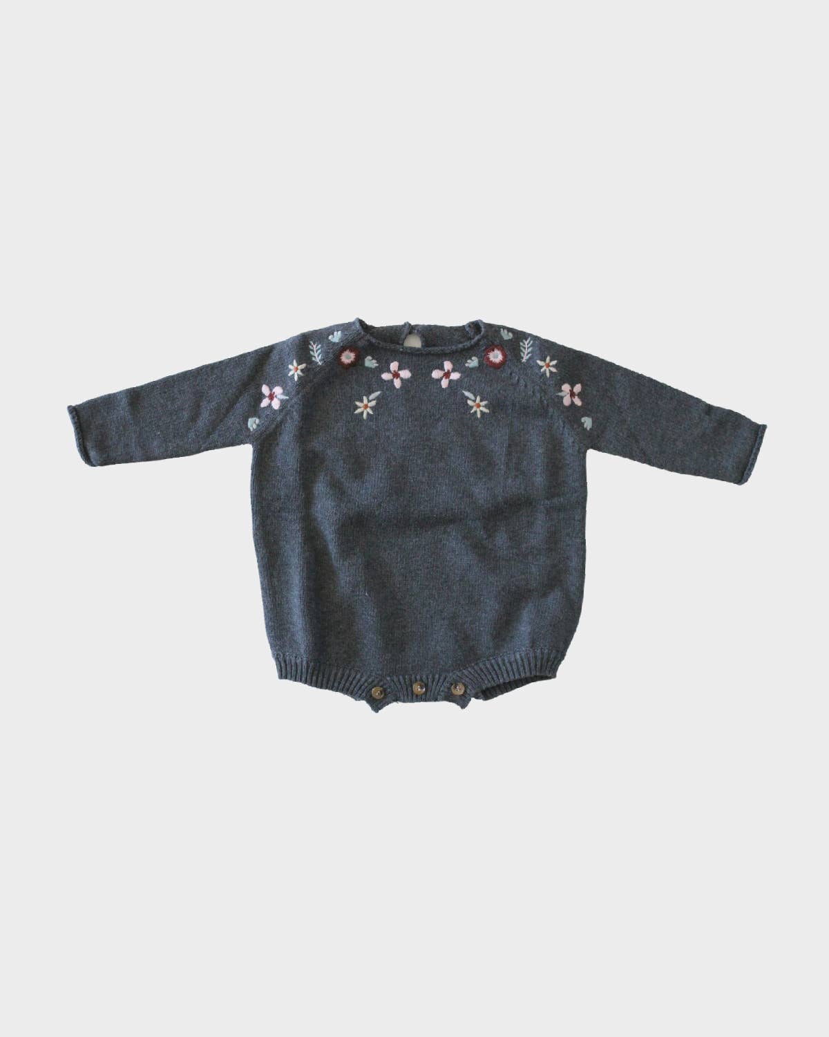 Baby Girl Floral Embroidery Sweater Romper